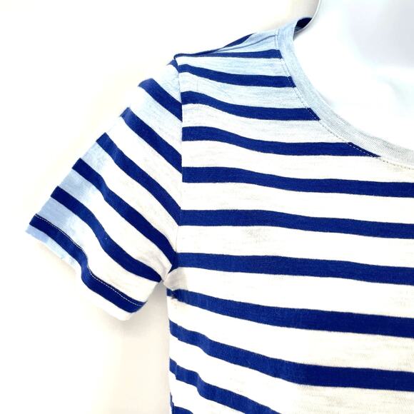 J CREW AN179 Blue White Striped Ombre Short Sleeve Tee Top T-Shirt XS - Picture 4 of 12